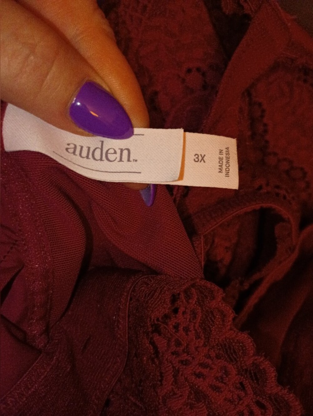 Auden Lace Bralette in Burgundy - Picture 5 of 6